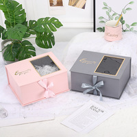 Boîtes cadeaux d'affaires exquises personnalisables avec ruban, emballage de flacon de parfum avec fenêtre transparente, boîte en papier