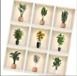 Soggiorno dipinti auto-incollanti carta da parati decorazioni artificiali <span class=keywords><strong>piante</strong></span> verdi facili rimovibili autoadesivi <span class=keywords><strong>murali</strong></span> 3D <span class=keywords><strong>adesivi</strong></span> - Product Image 1