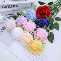 L6-2 Fabrik Günstigster Niedrigster Preis Floral Bulk Velvet Rot Weiß Rosa Seide Rose Künstliche Rose Blumen Für Hochzeits dekor