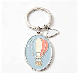 Porte-clés en métal émaillé avec logo personnalisé, ballon à air chaud, alliage de zinc, léger, cadeau pour mariage, Noël - Product Image 4