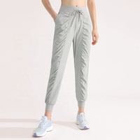 Pantalon de jogging taille haute ajusté avec cordon de serrage, respirant, extensible dans quatre directions, séchage rapide, pour la course, l'entraînement, le fitness, décontracté et ample, pour le yoga