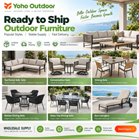 Ensemble de mobilier de jardin 7 pièces en rotin PE moderne pour salon extérieur, canapé d'angle modulable pour conversation