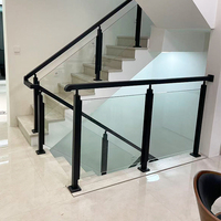Poteau de rampe en verre brossé avec pince en PVC et acier inoxydable 304 pour projets d'ingénierie, escaliers, marches en bois, appartements minimalistes