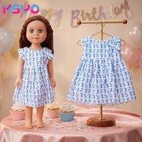 Robe bleue miniature mignonne pour poupée, vêtements de boutique pour bébé, pas cher, 18 pouces