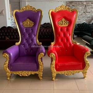 Bán Buôn Wed Tổ Chức Sự Kiện Ăn Uống Sang Trọng Cao Trở Lại Vua Nữ Hoàng Hoàng Gia Nhung Ném Ghế Đám Cưới Dành Cho Người Lớn Công Chúa Màu Đỏ Santa Ngai Vàng Ghế - Product Image 6