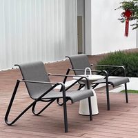 Ensemble de canapé et table basse d'extérieur en alliage d'aluminium, résistant à la pluie et au soleil, mobilier de patio créatif pour villa et cour