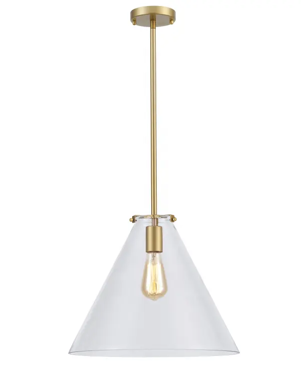 Dia 40CM grande fattoria industriale sala da pranzo stelo geometrico vetro plafoniera chiaro Cloche luce a sospensione