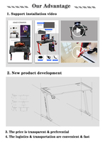 Table d'étude mobile en forme de u, Design d'usine, Table de jeu électrique, réglable en hauteur, bureau d'ordinateur