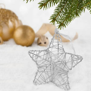 Étoile de couleur argent suspendue de Noël pour ornement de Noël Best Seller - Product Image 1