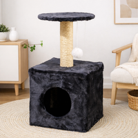 Arbre à chat anti-basculement en velours, griffoirs en sisal naturel, structure d'escalade multi-niveaux en peluche, emballage en carton écologique