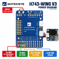 Contrôleur de vol en métal MATEKSYS H743 pour drone à aile fixe ArduPilot INAV STM32H743 7 UART 13 PWM 3-8S LiPo BEC