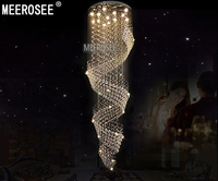 Lustre en cristal de grande taille MEEROSEE pour hall d'entrée, escalier, lustre, foyer, grand lustre en cristal, éclairage d'escalier MD2210