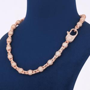 Chaîne à maillons billes Hip Hop en argent 925 de 10 mm, entièrement sertie de diamants VVS1, passe le testeur de diamants, cadeau de mariage pour homme - Product Image 5