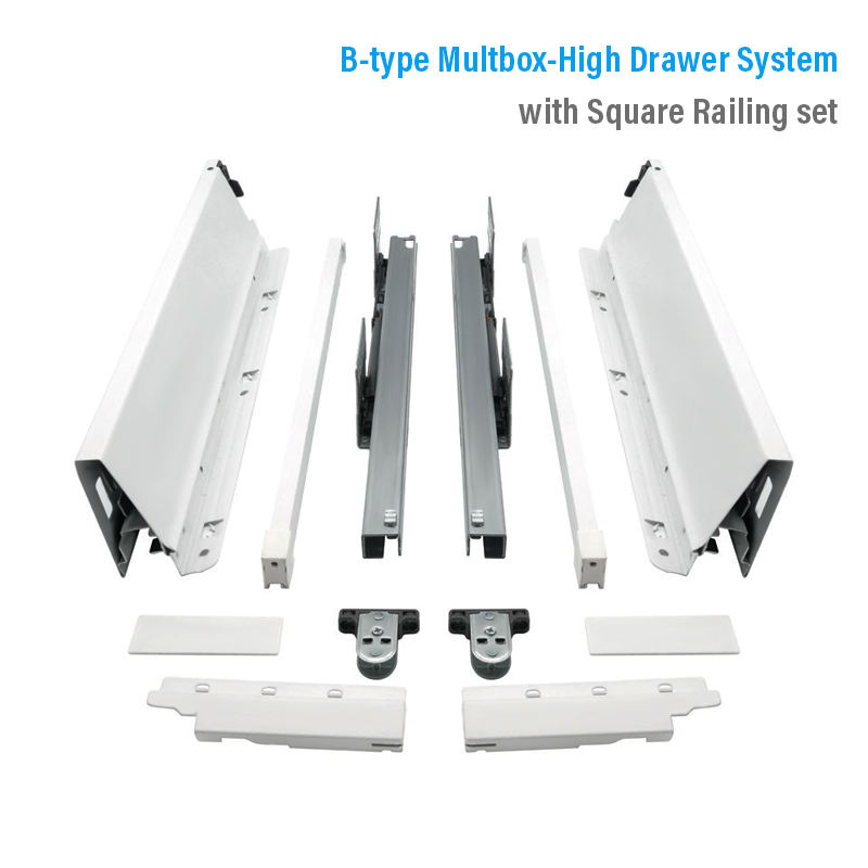 B-type Multbox-High Drawer System with Square Railing set