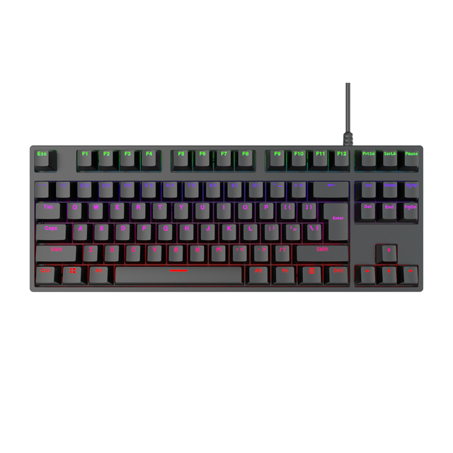 New Factory OEM 87 Keys USB Wired Mechanical Gaming Keyboard 75% LED Backlit Plastic