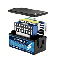 Batterie rechargeable Lifepo4 12V 50Ah 100Ah 200Ah 300Ah 400Ah, pack de batteries lithium-ion, batterie de stockage d'énergie haute capacité
