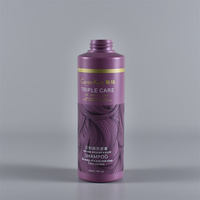 Design de mode Prix de gros Violet Shampooing Distributeur de savon liquide PE Plastique 500ml Lotion Pompe Bouteille