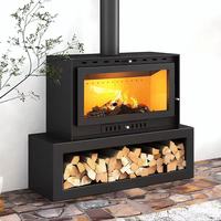 Poêle à bois en acier écologique sans fumée, haute efficacité thermique, chauffage intérieur pour hôtel, restaurant, villa, maison de vacances