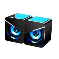 Paire de haut-parleurs de jeu LED RGB à design Demon Eye 2.0 canaux - Audio de jeu compact pour PC de bureau pour les joueurs en gros