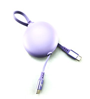 Cable de Carga Retráctil USB Tipo-C para Android, Carga Rápida, 0.8m, Enchufe Americano, Carrete de Cable con Extracción Unilateral, Electrónica de Consumo