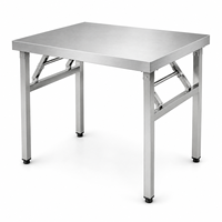 Table de travail pliable en acier inoxydable 304 201 de qualité supérieure pour cuisine commerciale, de qualité alimentaire, avec pieds carrés, pour la préparation en restaurant