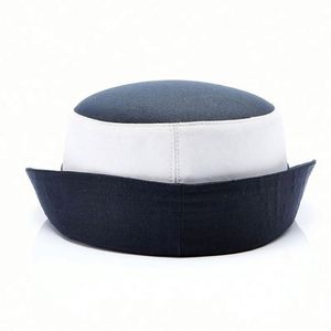 Chapeau de stewardesse et d'hôtesse blanc personnalisé pour femme, à bordures bouclées, avec broderie 3D, idéal pour les sports de plage - Product Image 3