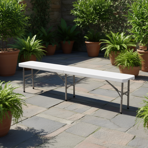 Banco plegable de metal Db Modern Style de 6 pies para uso en exteriores, patio y jardín. - Product Image 2