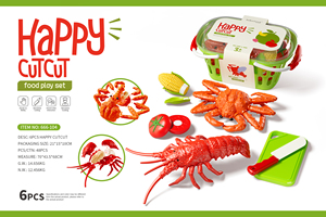 Jouets de <span class=keywords><strong>cuisine</strong></span> éducatifs pour enfants : ensemble de fruits, légumes, homards et thon en plastique pour jeu d'imitation préscolaire - Product Image 5