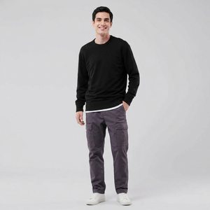 Nouveau design 2026 – Sweat-shirts pour hommes ultra doux 100 % polyester, respirants, séchage rapide, col rond, technique de teinture unie pour un excellent confort en automne - Product Image 1