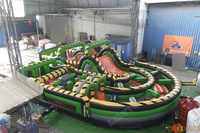 Parcours d'obstacles gonflable personnalisé Lilytoys Mega Run 5K pour enfants et adultes, grand parcours d'obstacles pour l'extérieur