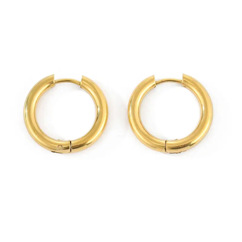 ROXI Multi-size Waterproof Hypoallergenic Stainless Steel Women Minimalist Jewelry 18K Gold Plated Rose Gold Hoop Stud Earrings