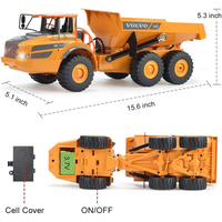 Camion RC benne basculante articulée, contrôle 2,4 GHz, échelle 1:14, batterie rechargeable, 20 min d'autonomie, prêt à l'emploi pour tous les âges