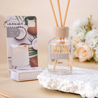 Diffuseur de parfum en verre de luxe 50 ml 2025 avec bâtonnets en rotin, dans un coffret cadeau, pour la maison, le bureau, la voiture, les hôtels, personnalisable
