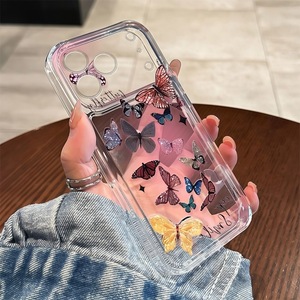 fashion transparent colorful butterfly clear mobile phone case for iPhone 7-17promax soft TPU print back <b>cover</b> OEM factory - Product Image 3