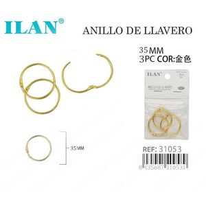 พวงกุญแจอิลัน 35 มม. สีทอง แพ็ค 3 ชิ้น - Product Image 3