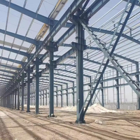 Edificio de taller/almacén de estructura de acero de gran envergadura, moderno y personalizable, con pisos entrepisos y sistema avanzado de protección contra incendios