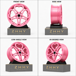 Vente en gros de jantes en alliage forgé de 16 à 24 pouces avec un design en forme de cœur rose pour BMW, Mercedes-Benz, Audi, Porsche, projets de jantes personnalisées OEM ODM - Product Image 2
