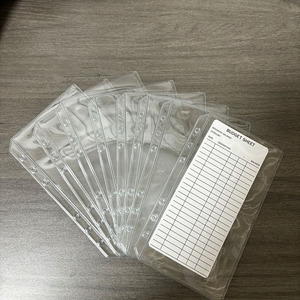 New Frosted Transparent Loose Leaf Planner Folder A6 Zipless PVC Cash <strong>Envelope</strong> Custom Money Wallet Pouch Bag <strong>Mini</strong> Binder Pocket - Product Image 4