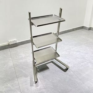 High Quality Stainless Steel Salon Furniture Hair Salon Trolley Hair Salons Beauty Salon Folding Cart - Product Image 2