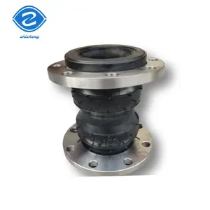 Oil And Wear Resistant Compensating Metal Neoprene Or Epdm Expansion Bellows Flanged Double Sphere Rubber Expansion Joint
