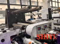 Presse d'impression flexographique horizontale UV à servomoteurs complets 350 450 pour étiquettes, 1 2 3 5 6 8 couleurs, pour bobines étroites