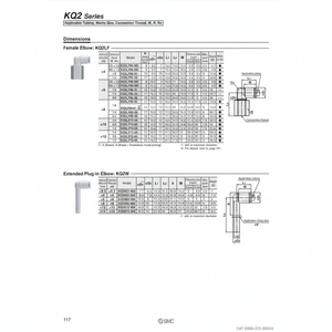 Raccord à une touche SMC KQ2LF08-03N pièces pneumatiques - Product Image 1