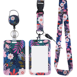 Retractable Badge Reel Lanyard Sunflower Card Holder Polyester Thermal Transfer Printing Featuring Hook Buckle Accessories Water