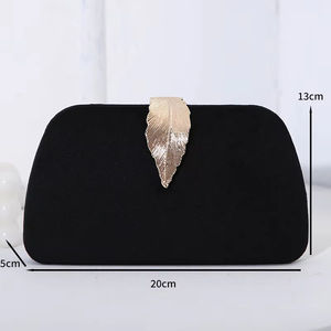 Luxo feminino metálico folhas encerramento noite saco embreagem pequenas bolsas crossbody formal para festas de casamento moda nupcial - Product Image 2