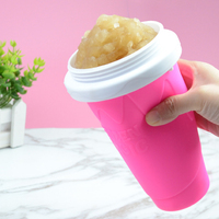 Tasse de boisson en Silicone de qualité alimentaire, Logo personnalisé magique, pour la fabrication de glaces, tasse avec pailles, Double couche