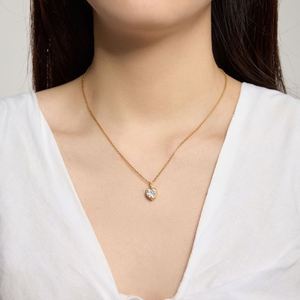 Collier pendentif cœur en argent sterling 925 plaqué or 18 carats avec zircone 5A, cadeau idéal pour la Saint-Valentin de Dylam Good Choice - Product Image 4