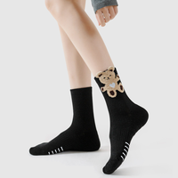 Chaussettes d'hiver personnalisées en laine, chaudes et épaisses, motif ours mignon, pour femmes, idéales pour le cyclisme, la randonnée, la course à pied, anti-choc
