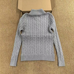 Maglione Pullover da <span class=keywords><strong>Uomo</strong></span> Personalizzato in Misto <span class=keywords><strong>Cotone</strong></span> con Zip, Collo Alto, Logo Ricamato e Lavorazione a Trecce per la Stagione Autunnale - Product Image 6