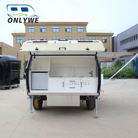 ONLYWE Import Camp Rv 12 14 16 17ft Grande caravane tout-terrain avec extension coulissante et toit relevable pour le camping hors réseau