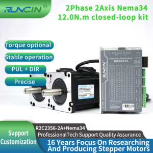 Новый 2 оси, 2 фазы, Nema 34 176 мм, 12 Н. М, 1700 унций, контроллер 5,6 А с замкнутым контуром, комплект DC24-50V шагового двигателя - Product Image 3